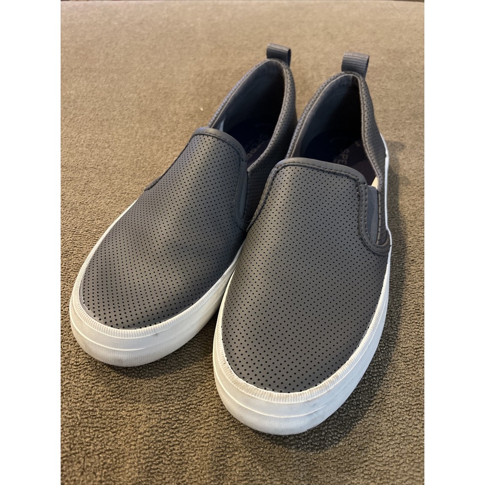 Sperry crest twin gore Womens Size 8 Gray Slip On Loafers Shoes (TD)
